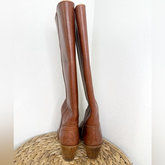 Dexter Campus Boots Leather Heeled Boho Western Vintage Boot Brown Retro Cowgirl - Picture 2 of 7